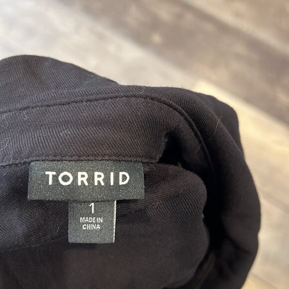 Torrid Women's Mini Twill Drawstring Shirt Dress Deep Black Size 1X - Picture 8 of 10